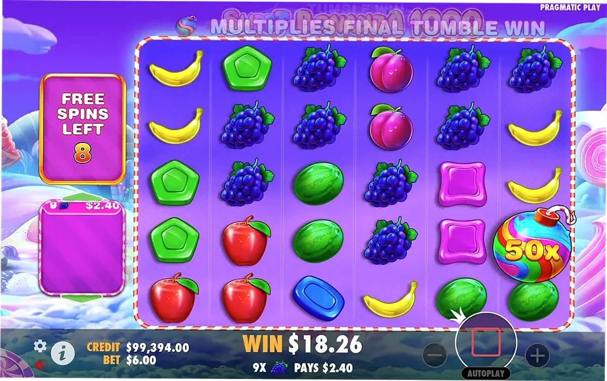 Sweet Bonanza 1000 free spins with multiplier bombs