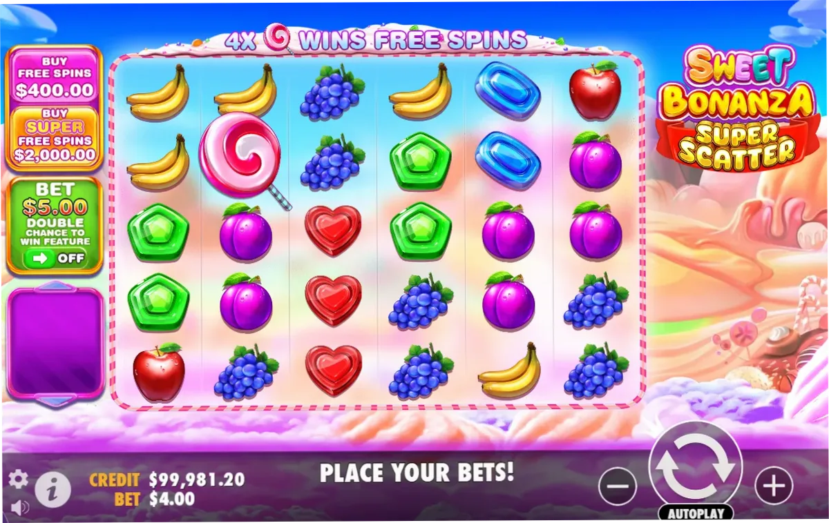 Sweet Bonanza Super Scatter free spins